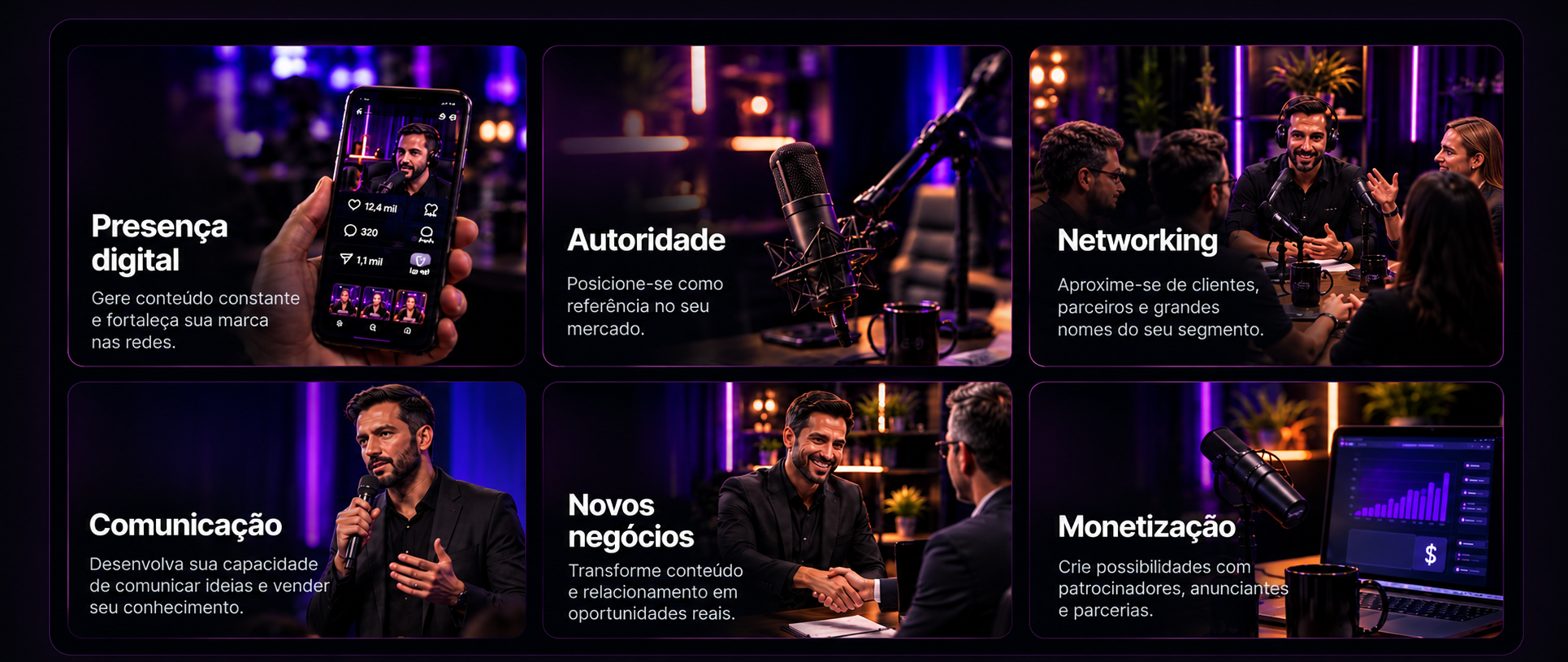 Benefícios de ter um podcast: presença digital, autoridade, networking, comunicação, novos negócios e monetização